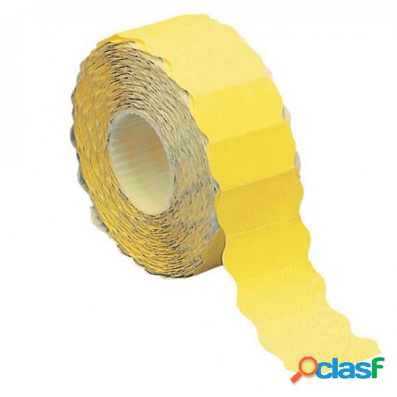 Etichetta a onda - permanente - 26x12 mm - giallo fluo -