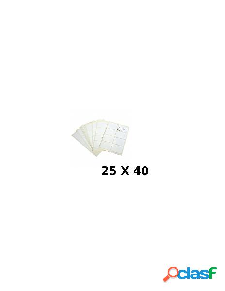 Etichette bianche adesive 25x40mm