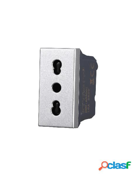 Ettroit presa bipasso bivalente 2p+t 10/16a colore grigio