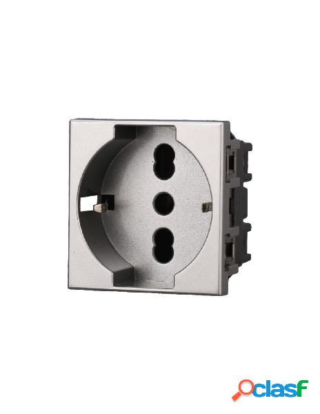 Ettroit presa schuko 2p+t 16a colore grigio compatibile con