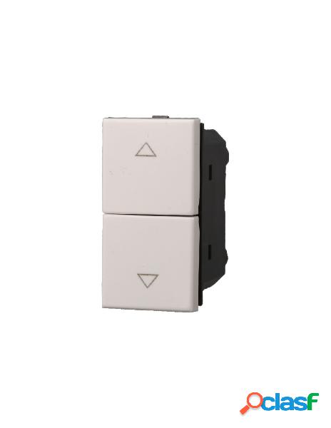 Ettroit pulsante doppio saliscendi 1p+1p 16a colore bianco