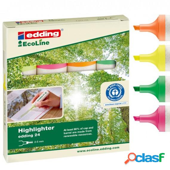 Evidenziatore 24 EcoLine - punta a scalpello - tratto da