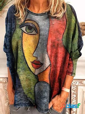 Fall/Winter Printed Long Sleeve Loose T-Shirt