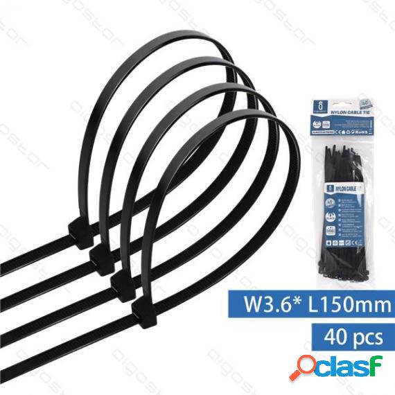 Fascetta Fermacavo In Nylon 3,6Mmx150Mm Nera - Confezione Da