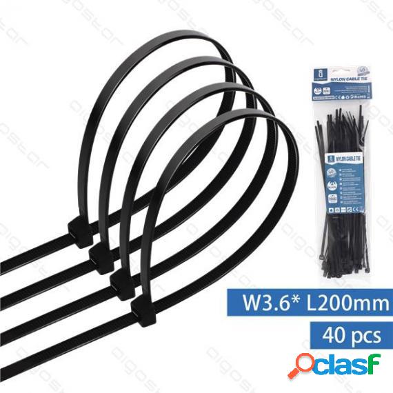 Fascetta Fermacavo In Nylon 3,6Mmx200Mm Nera - Confezione Da