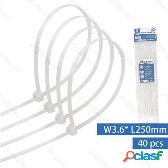 Fascetta Fermacavo In Nylon 3,6Mmx250Mm Bianca - Confezione
