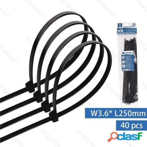 Fascetta Fermacavo In Nylon 3,6Mmx250Mm Nera - Confezione Da