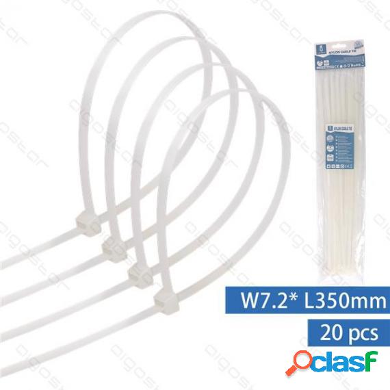 Fascetta Fermacavo In Nylon 7,2Mmx350Mm Bianca - Confezione