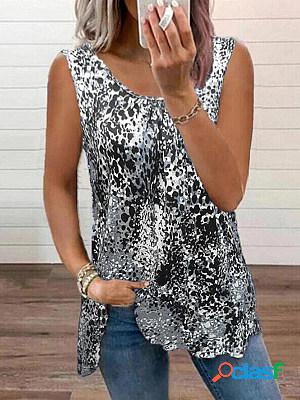 Fashion V-neck Leopard Print Casual Tank Top