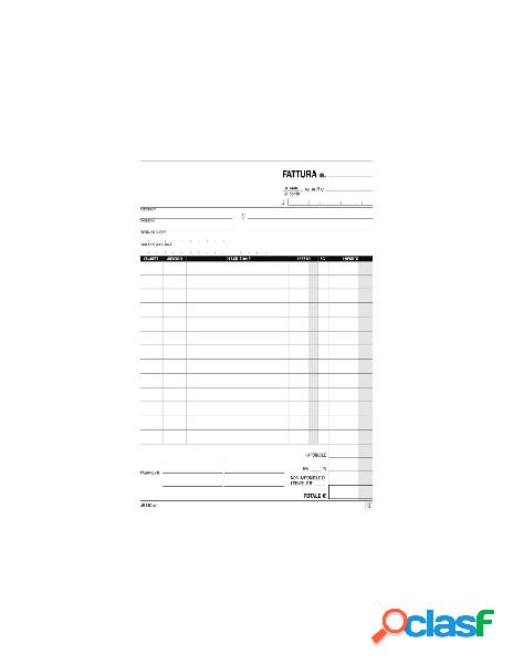 Fatture ad 1 aliquota, blocco di 50/50 copie autoricalcanti