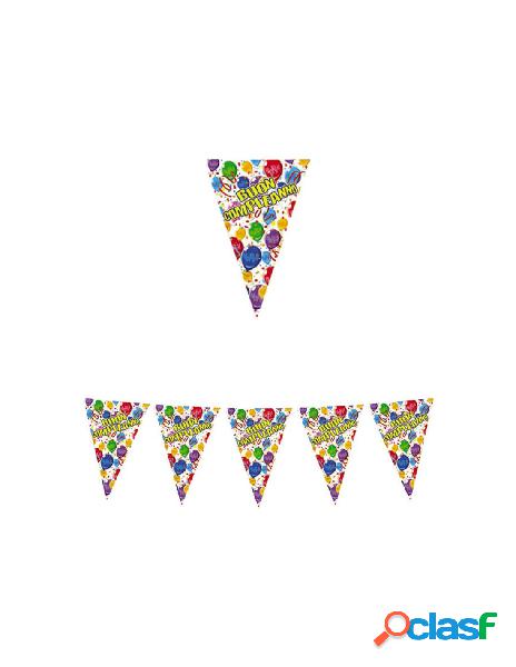 Festone bandiera in plastica buon compleanno happy ball