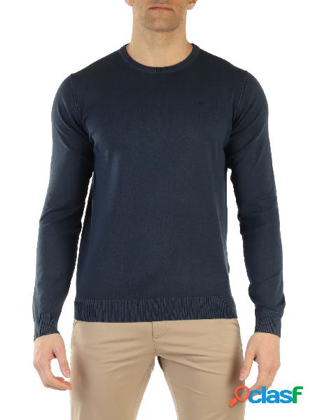 Fred Mello maglione girocollo leggero in cotone blu