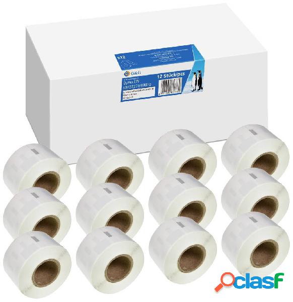 G&G 19330 Rotolo di etichette 28 x 89 mm Carta 12 Rotolo(i)