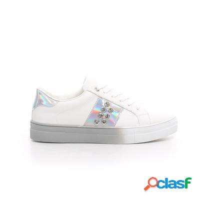 GOLD&GOLD Scarpa sportiva con strass - bianco/argento