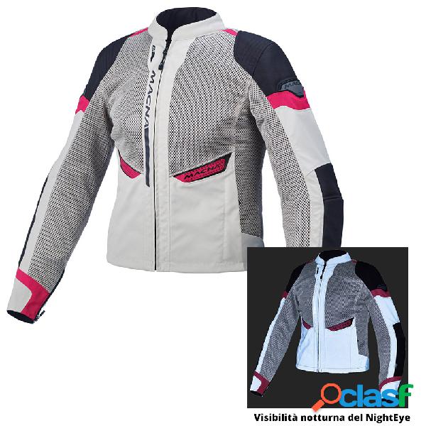 Giacca moto donna touring estiva Macna Event Ladies Grigio