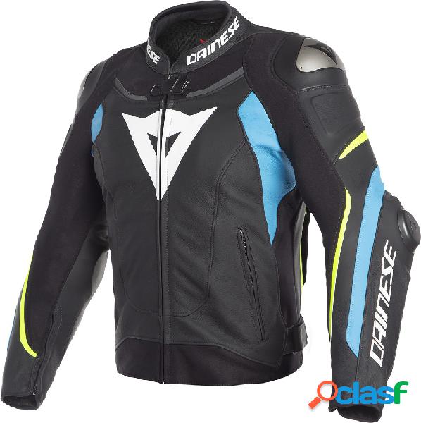 Giacca moto pelle Dainese SUPER SPEED 3 Nero Fuoco Blu