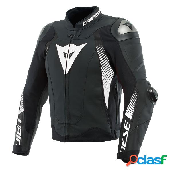 Giacca moto pelle Dainese Super Speed 4 Nero Bianco