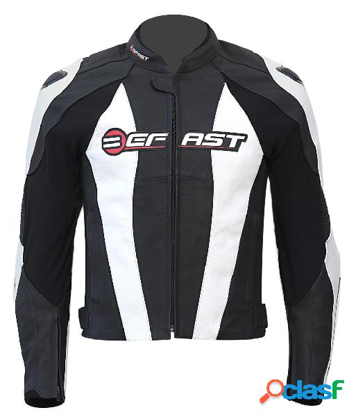 Giacca moto pelle racing Befast Active Nero Bianco