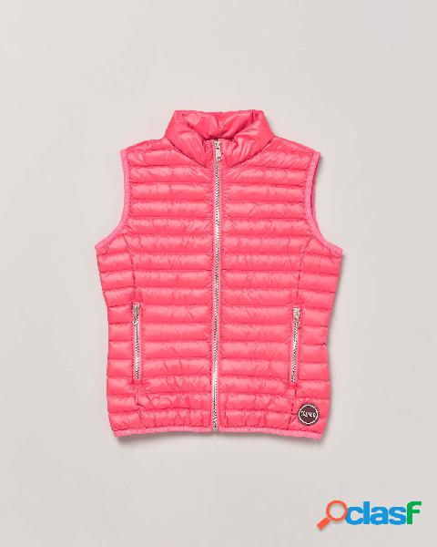 Gilet fucsia imbottito in piuma 12 anni