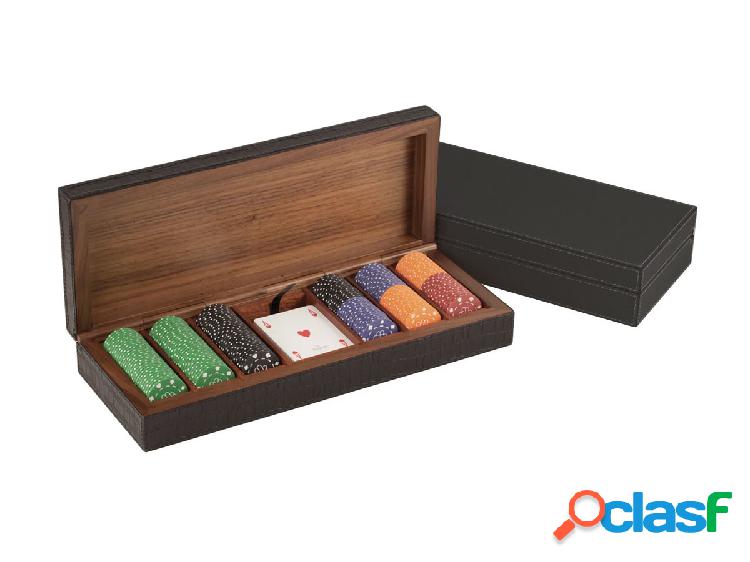 Giobagnara Poker Case - Scatola da Gioco - Pelle G77 Slate