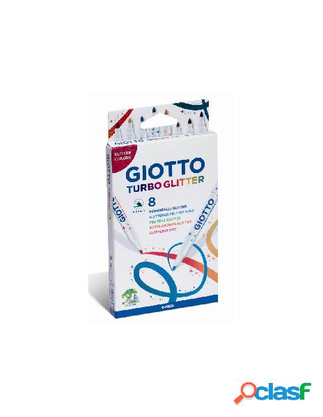 Giotto turbo glitter astuccio 8 pz in espositore 10 pz