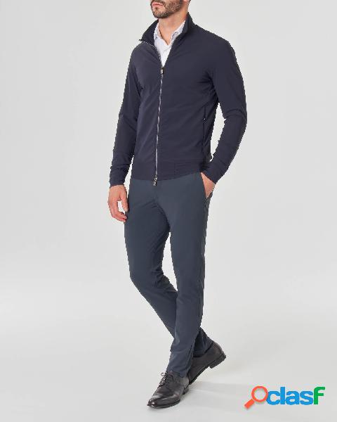 Giubbino bomber blu in tessuto tecnico hyper comfort super