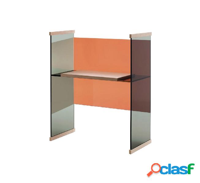 Glas Italia Diapositive Scrittoio Basso Arancio/Grigio