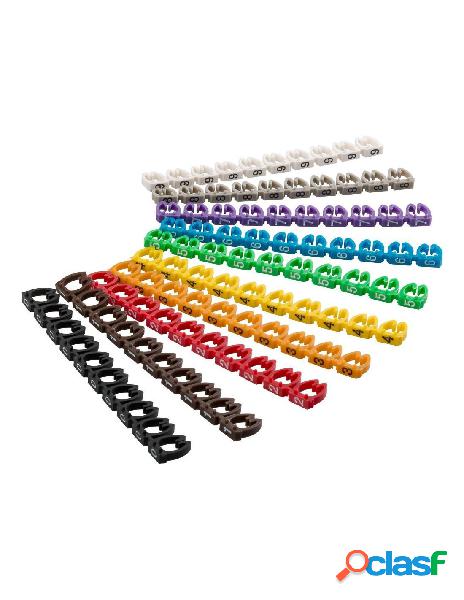 Goobay - segnacavo colorato con numeri 0-9 per cavi da 6.0mm