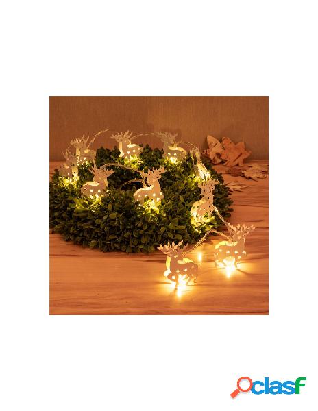 Goobay - stringa 10 led renna ip20 bianco caldo a batteria