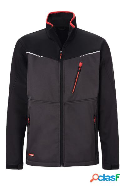 HOLEX - Giacca in softshell grigio scuro / nero /rosso