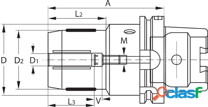 HOLEX - Mandrino HD esecuzione corta, sottile HSK-A 100
