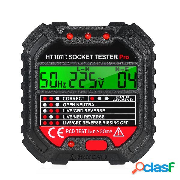 HT107 Tester per prese GFCI con tensione Display 90-250 V