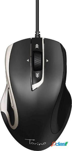 Hama Torino Mouse ergonomico USB Ottico Nero, Argento 6