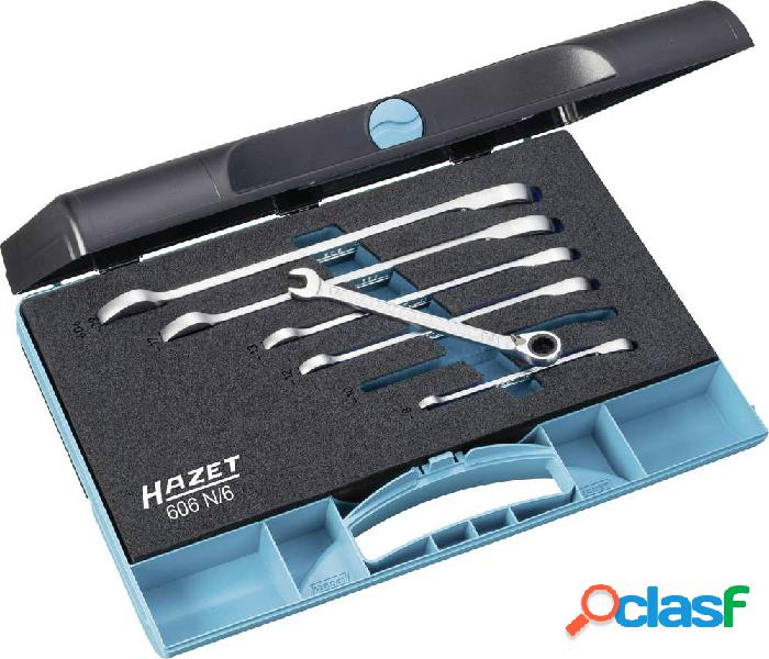Hazet 606N/6 Kit chiavi combinate a cricchetto 6 parti 8 -