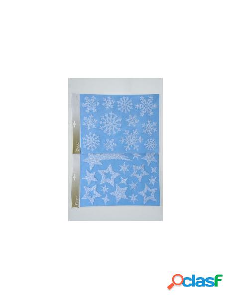 Home sticker snow glitter 2ass white/glitters