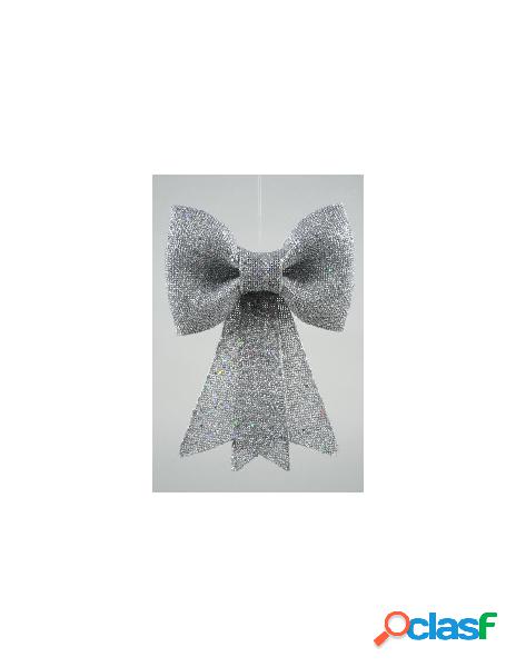 In plastica bow w glitter w hanger