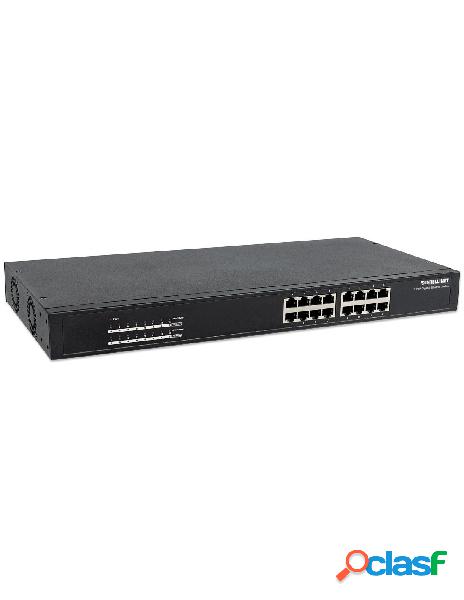 Intellinet - switch gigabit 16 porte ethernet poe+ nero