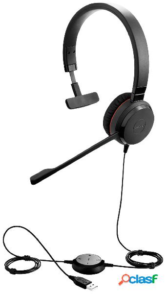 Jabra Evolve 20SE Computer Cuffie On Ear via cavo Mono Nero