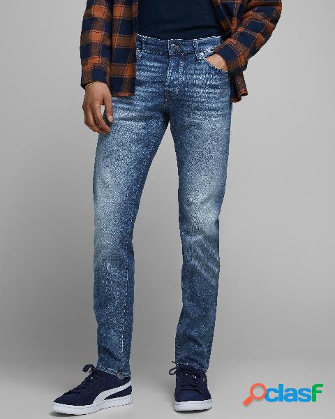 Jeans Glenn slim fit a vita bassa in cotone stretch lavaggio