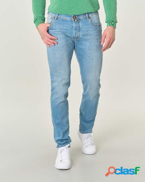 Jeans Nick lavaggio chiaro super stone washed in cotone