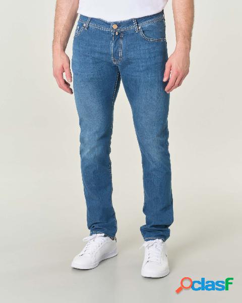 Jeans Nick lavaggio medio stone washed in cotone