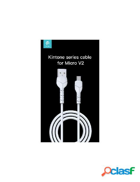 Kintone cavo micro usb 5v 2.1a 1mt carica e dati bianco