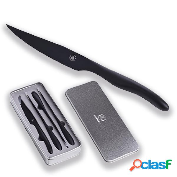 Laguiole Coltello Bistecca Set 4 Pz In Acciaio Inox Nero