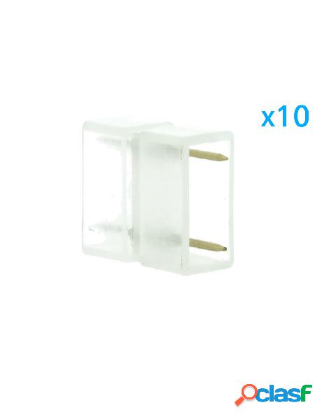 Ledlux - 10 pz connettore da 2 pin passo 13,5mm per unire e