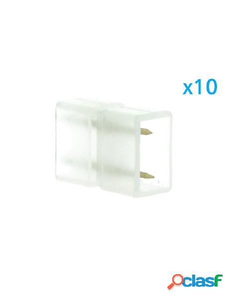 Ledlux - 10 pz connettore da 2 pin passo 9mm per unire e