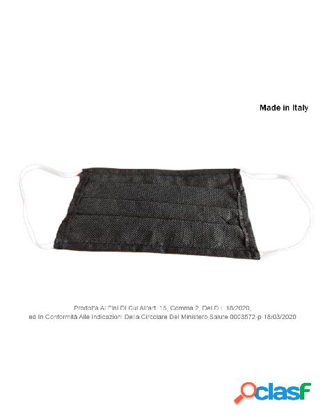 Ledlux - 12 pezzi mascherina tessuto tnt colore nero made in
