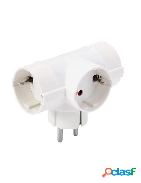 Ledlux - adattatore con 3 presa schuko 16a 2p+t sdoppiatore