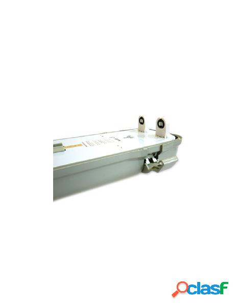 Ledlux - plafoniera stagna doppio tubo led t8 120cm x 2 neon