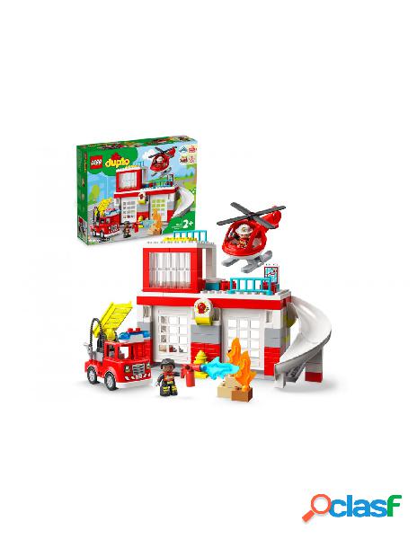 Lego - duplo caserma dei pompieri ed elicottero