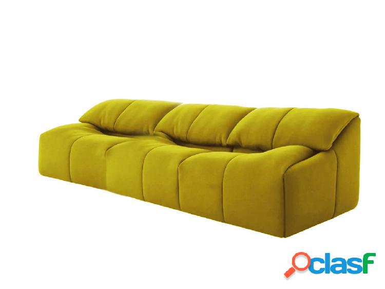 Ligne Roset Plumy Divano Tre Posti - Alcantara Gold